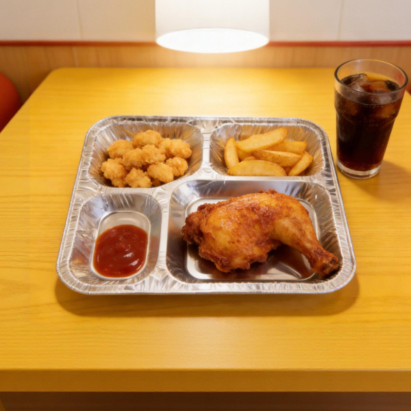 750ml 4 Compartment Foil Trays | Divided Aluminum Meal Containers