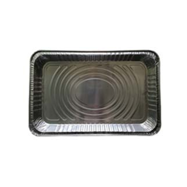 Aluminum Shallow Rounded Rectangle Tray 6700ml | Large Disposable Food Tray - 图片 2