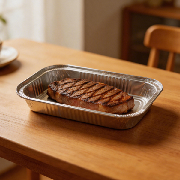 Deep Rounded Aluminum Plate | Rectangular Disposable Food Container & Catering Tray